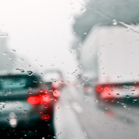 Vehicles in the rain