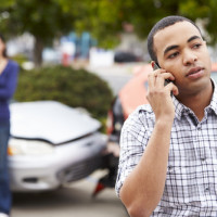 A guy in an auto accident A guy in an auto accident