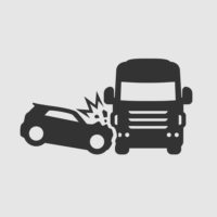 A car crashes into truck A car crashes into truck