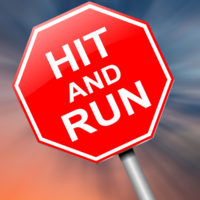 Hit and run sign. Hit and run sign.
