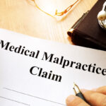 Medical Malpractice Claim on a table.