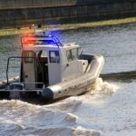 Motorboat River police go fast