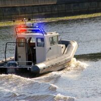 Motorboat River police go fast Motorboat River police go fast