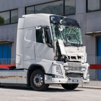 lorry crashed windshield. camion after the accident. broken truck lorry crashed windshield. camion after the accident. broken truck