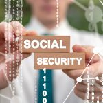 Social Security Cyber Document Money Concept.