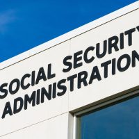 Social Security Administration sign on field office building. SSA is an independent agency of the U.S. federal government that administers Social Security - San Jose, California, USA - 2019