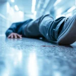 person-lying-on-a-shiny-hallway-floor
