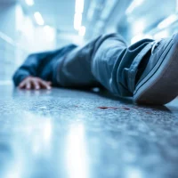 person-lying-on-a-shiny-hallway-floor person-lying-on-a-shiny-hallway-floor