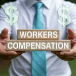 businessman-holding-wooden-blocks-labeled-workers-compensation-surrounded-by-floating-dollar-signs-illustrating-financial-benefits-protection