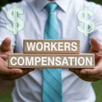 businessman-holding-wooden-blocks-labeled-workers-compensation-surrounded-by-floating-dollar-signs-illustrating-financial-benefits-protection
