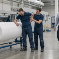 factory-worker-with-back-injury-receiving-coworker-assistance-in-manufacturing-plant factory-worker-with-back-injury-receiving-coworker-assistance-in-manufacturing-plant