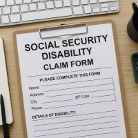 social-security-disability-claim-form-on-a-wooden-desk